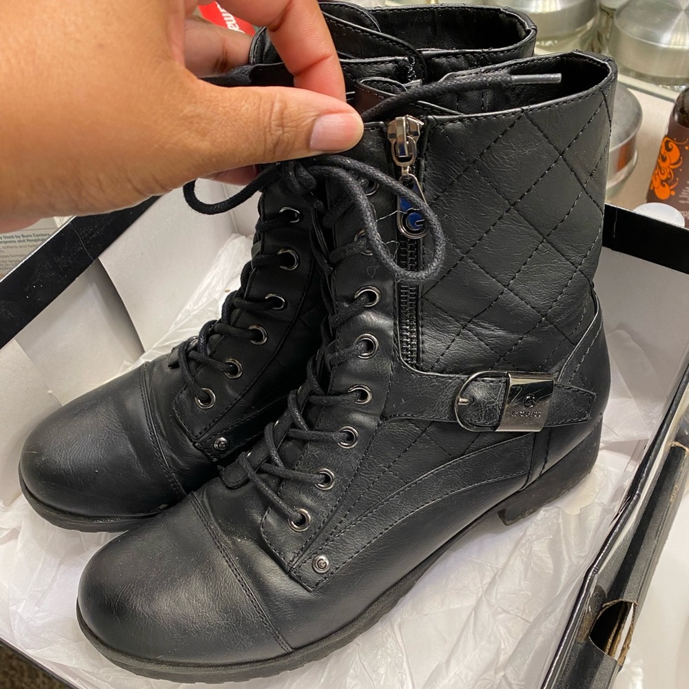 Black Guess Combat Boots.